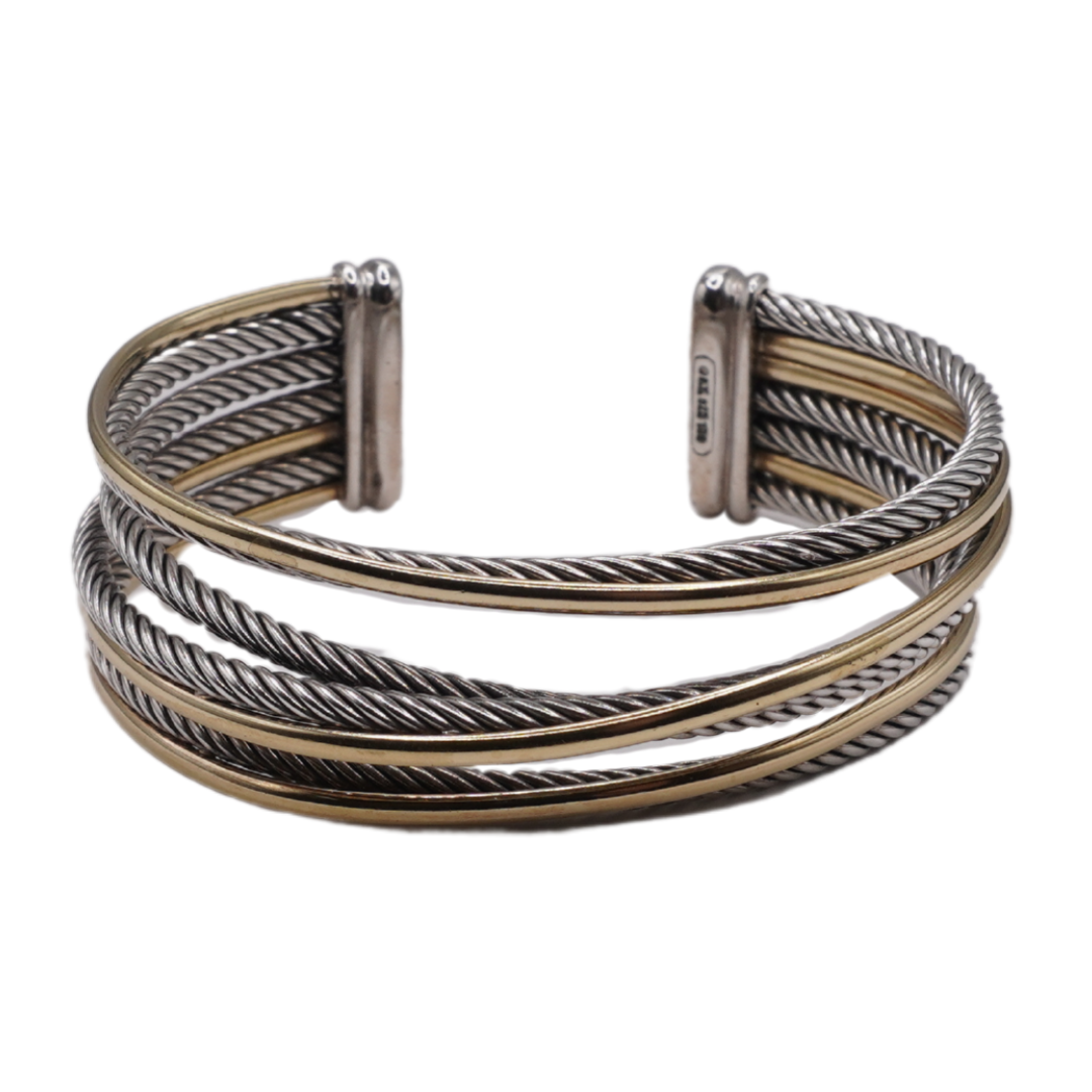 David Yurman Sterling Silver and 18k Yellow Gold Crossover C