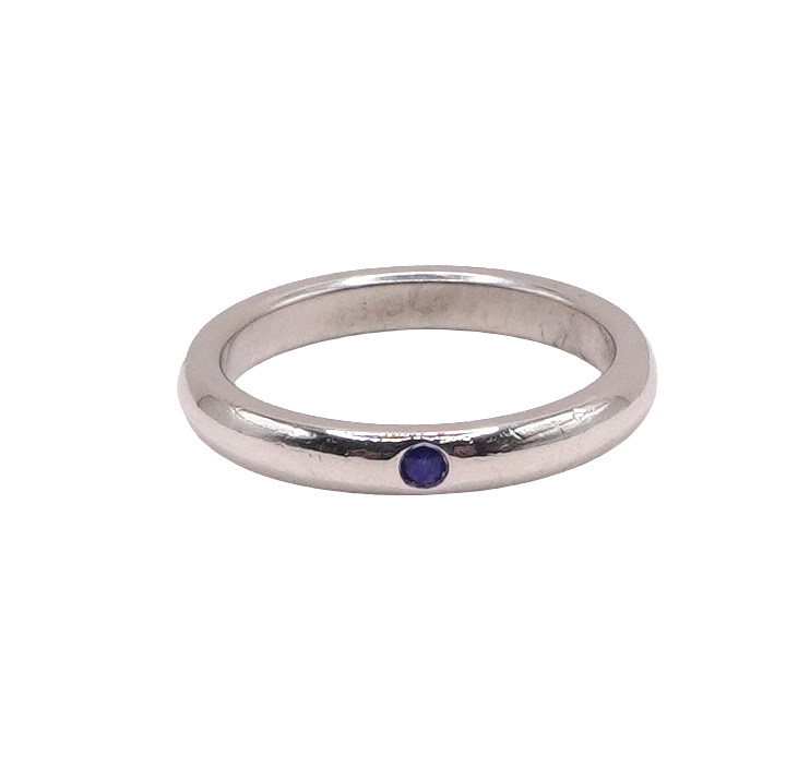 Tiffany & Co. Sterling Silver and Sapphire Stacklable Ring
