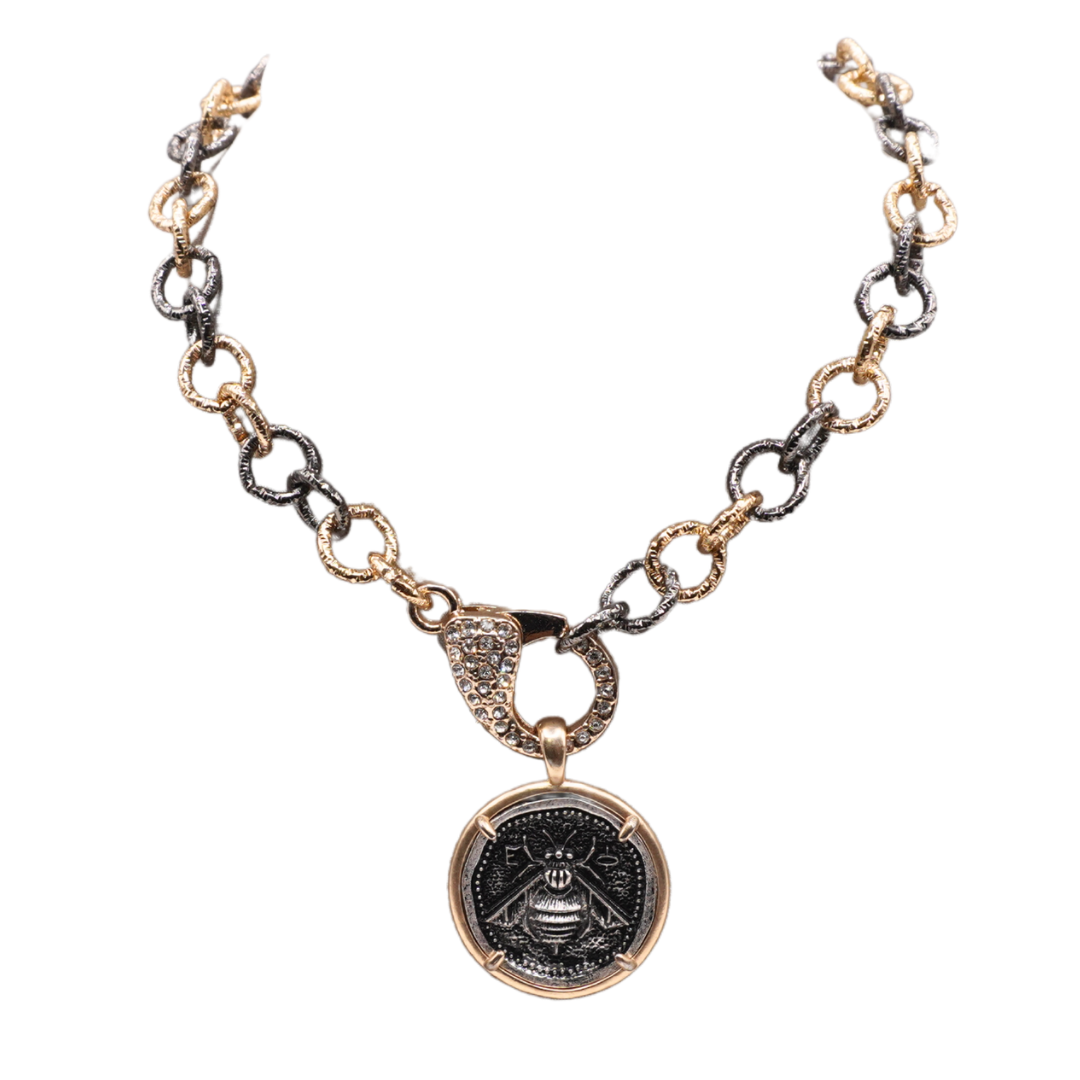 Elisabeth Pohle Designs Bee Coin Pendant Necklace | Lumina Gem