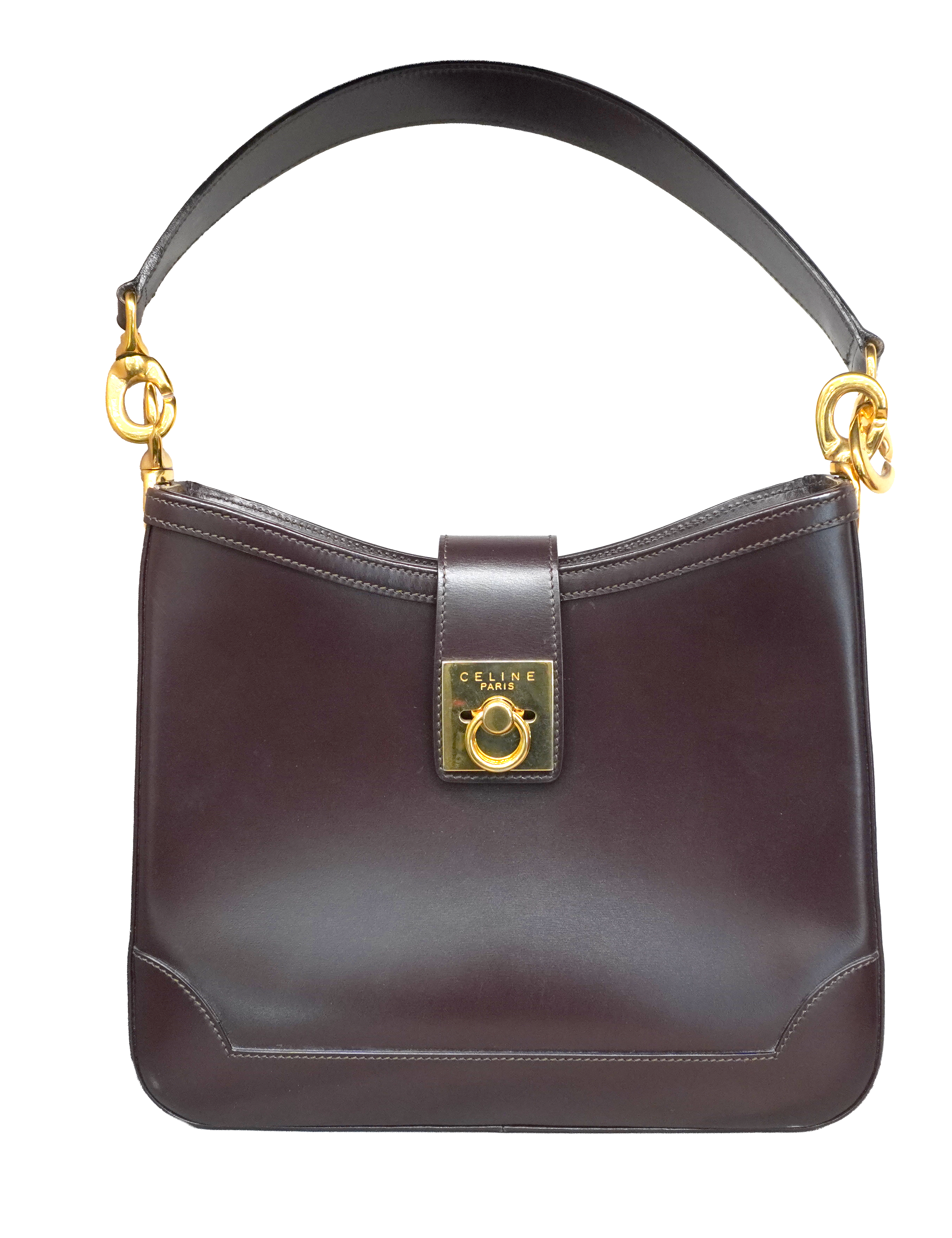 intage Celine Gancini Leather Handbag 001-690-00261 - Purses
