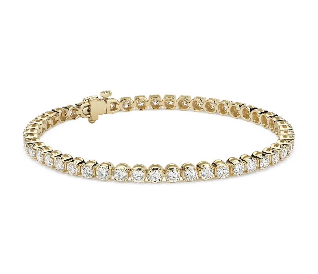 14K Yellow Gold Lab Grown Diamond Tennis Bracelet – ct Total Weight, 7