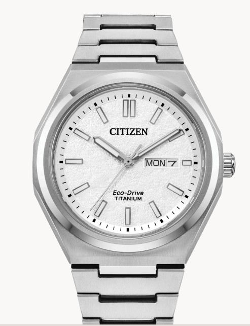 Citizen Men's Eco-Drive WR100 Titanium Watch – White Dial | Eco