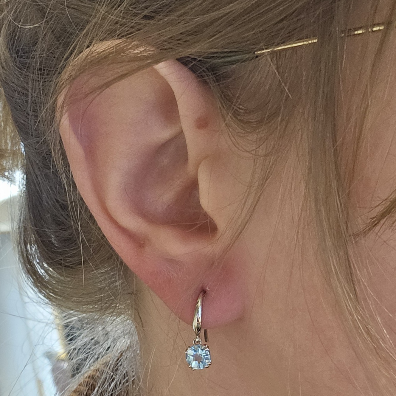 White Gold Blue Topaz Earrings | Mark Jewellers | La Crosse, WI