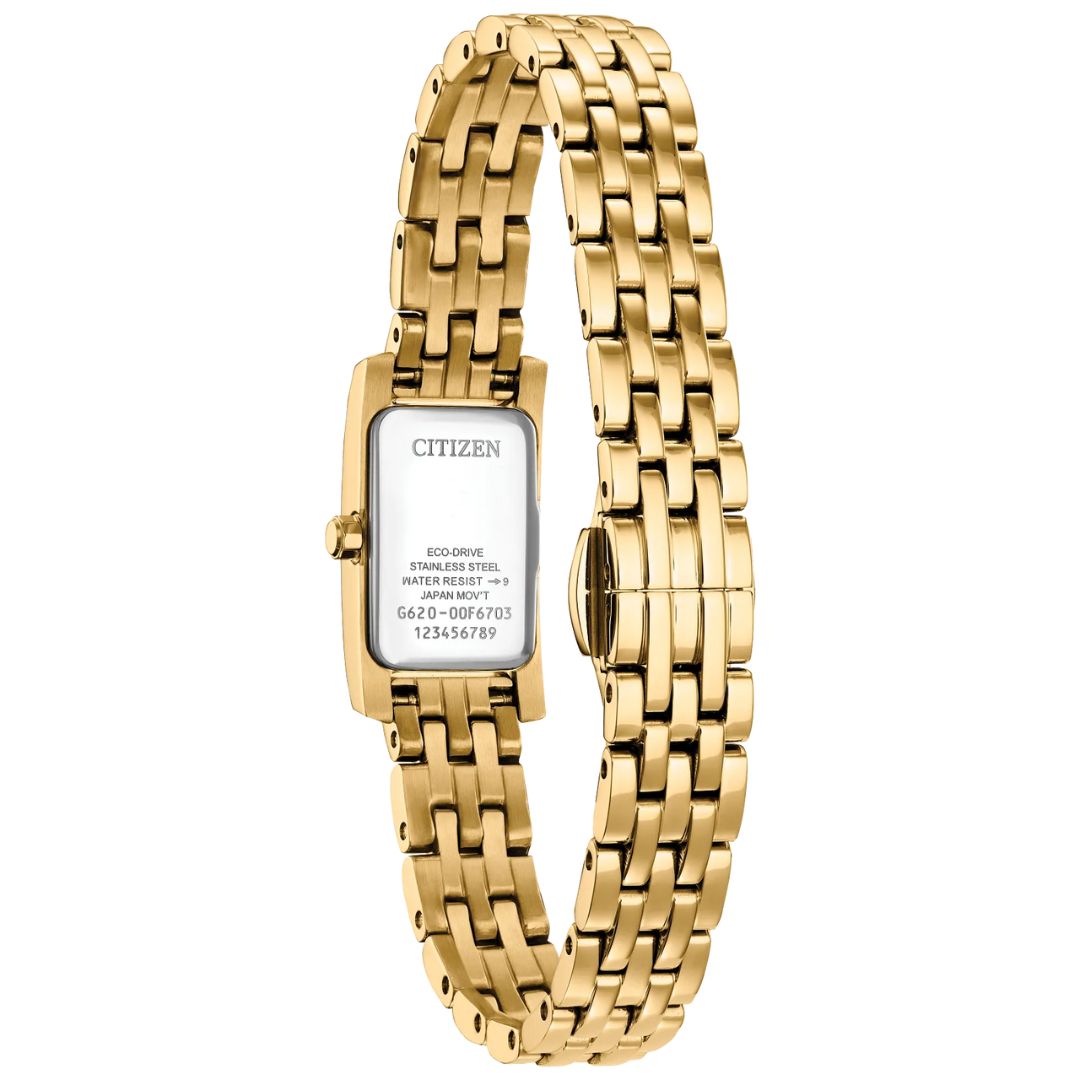 Citizen eco-drive ladies rectangular gold tone bracelet solar dress watch Citizen Classic Eco-Drive Champagne Dial Ladies Watch EG2693  main image 3