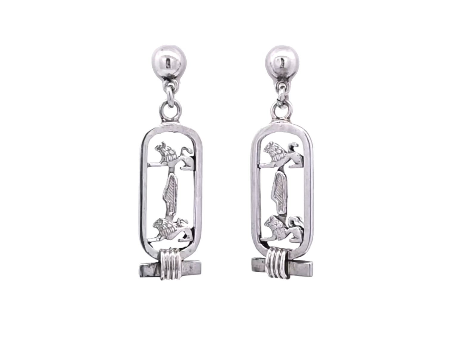 Estate Sterling Cartouche Drop Earrings Mark Jewellers La