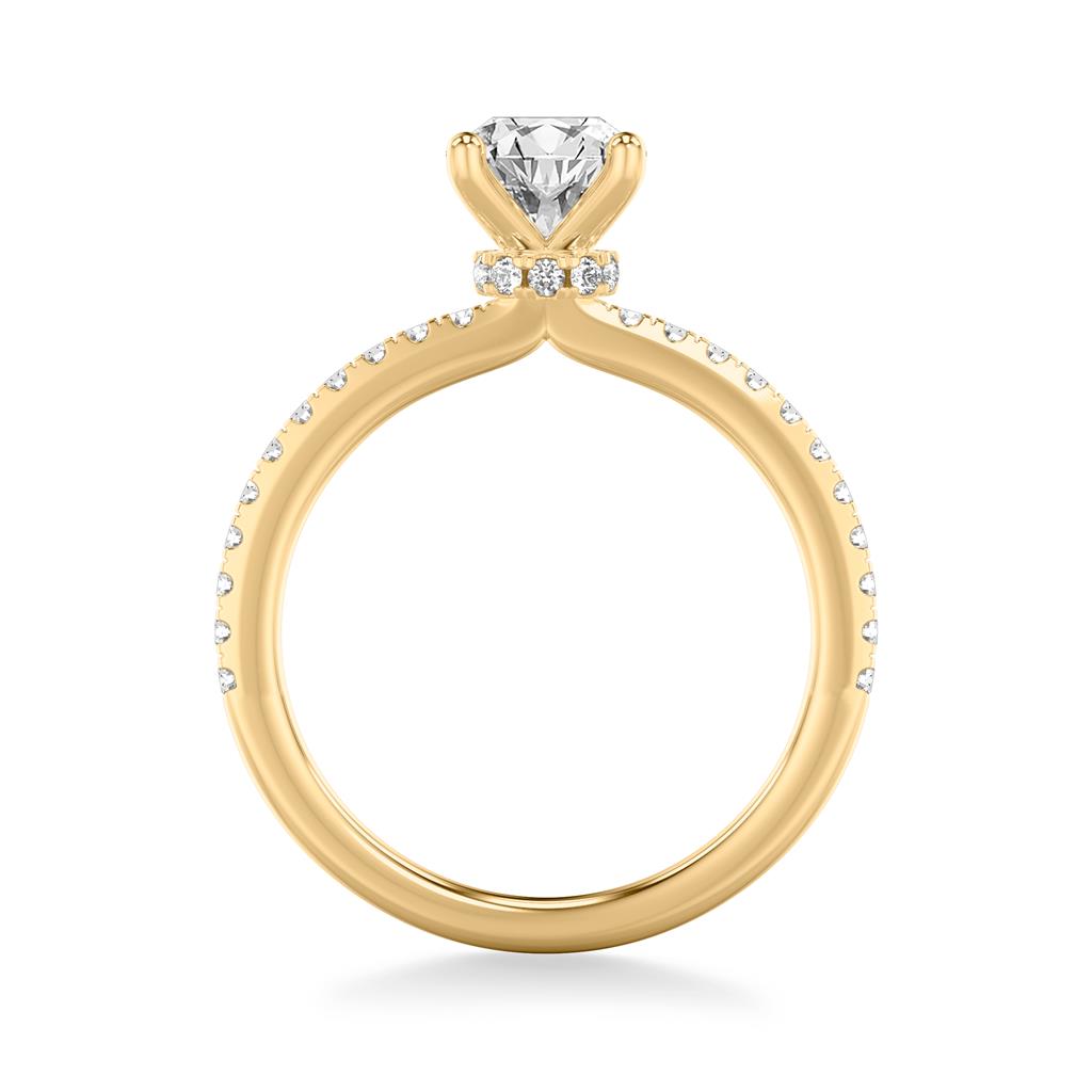 1/3 CT. T.W. Multi-Diamond Cushion Frame Crossover Shank