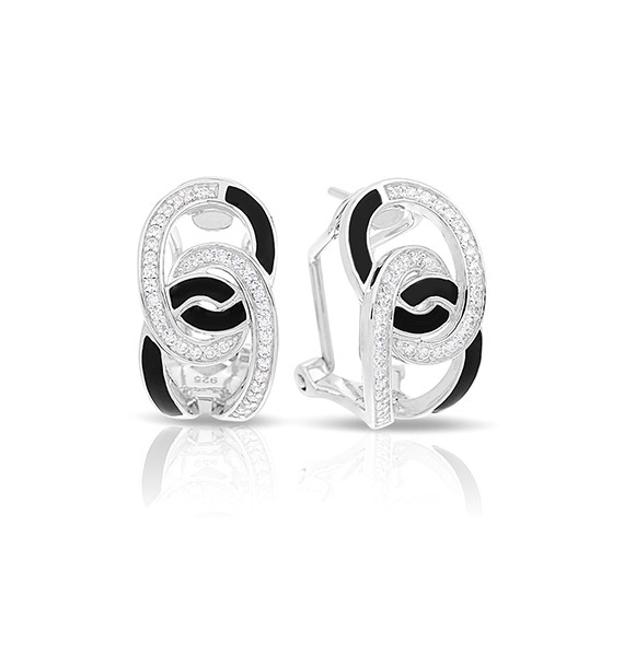 ★SENTIMENTS★ NO.348 [SILVER] EARRING Squiggle Diamond Earrings 18Karat 46 Diamonds 0.81cts TW
