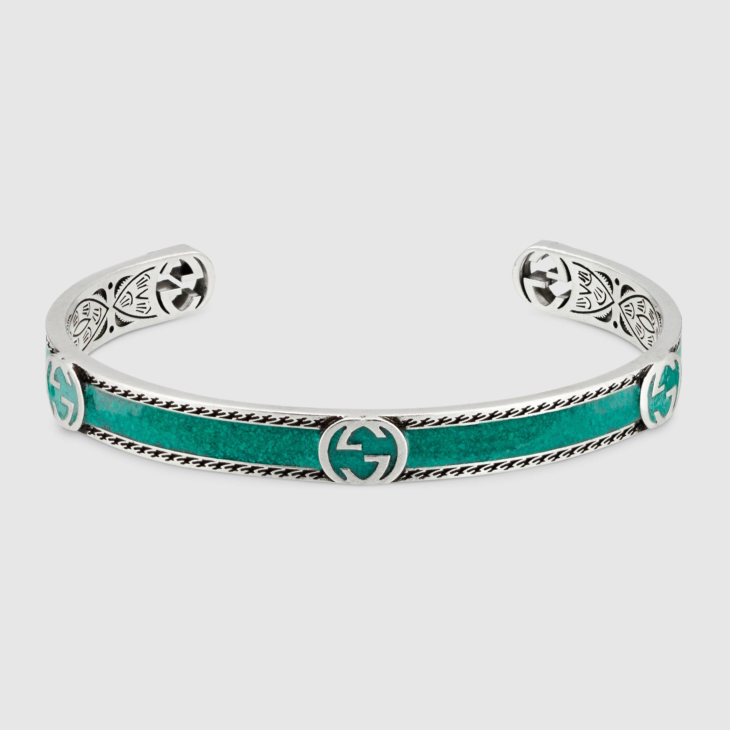 Silver bracelet with interlocking g cheap