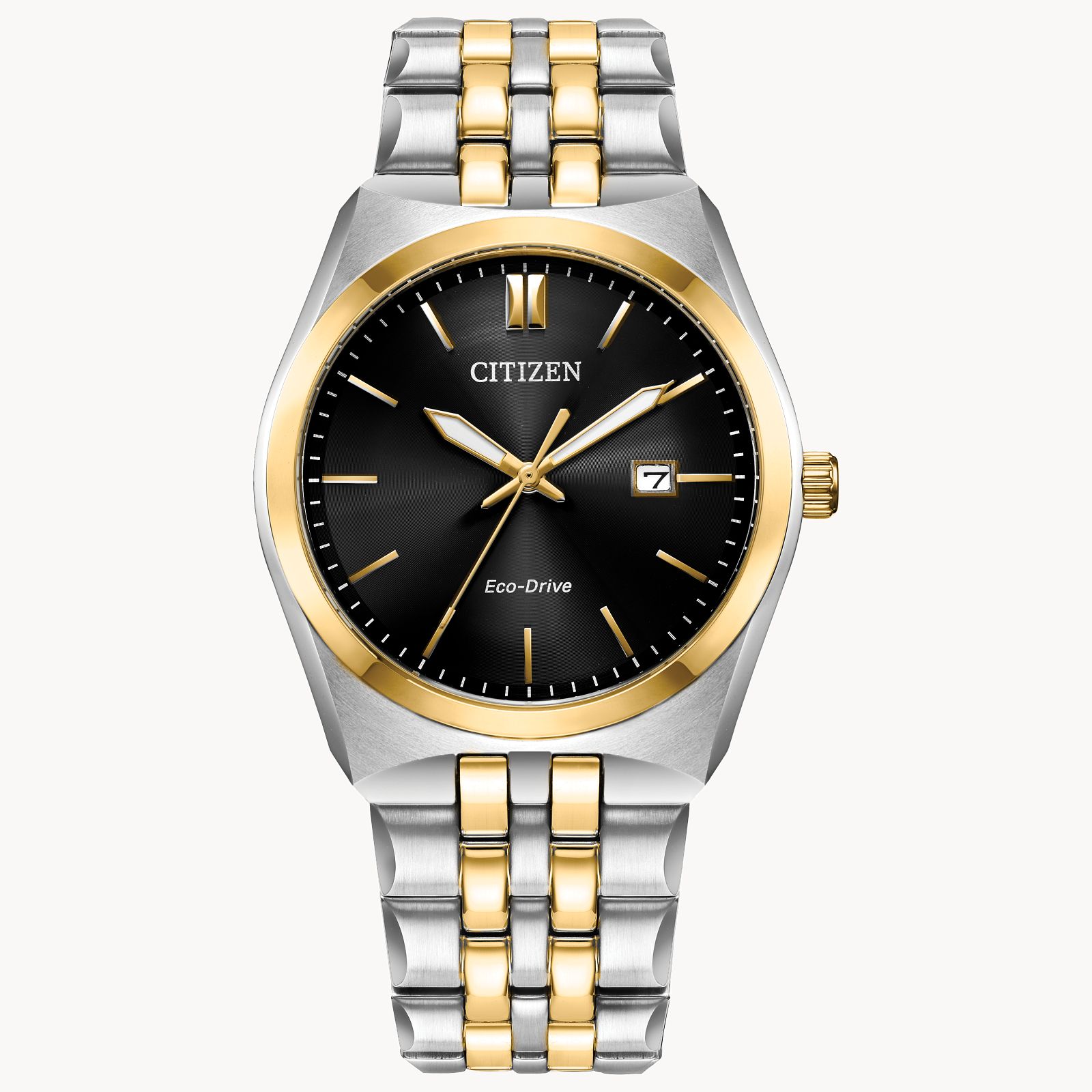 Citizen Gold and Silver Watch Citizen Eco Drive Mens Date Silver Gold Bracelet Watch WR100  main image 4