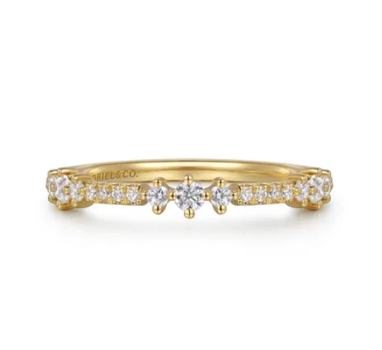 14KY .24CTW DIA STACK BAND SZ6.5 SERIAL #S2259441 | Meigs Jewelry