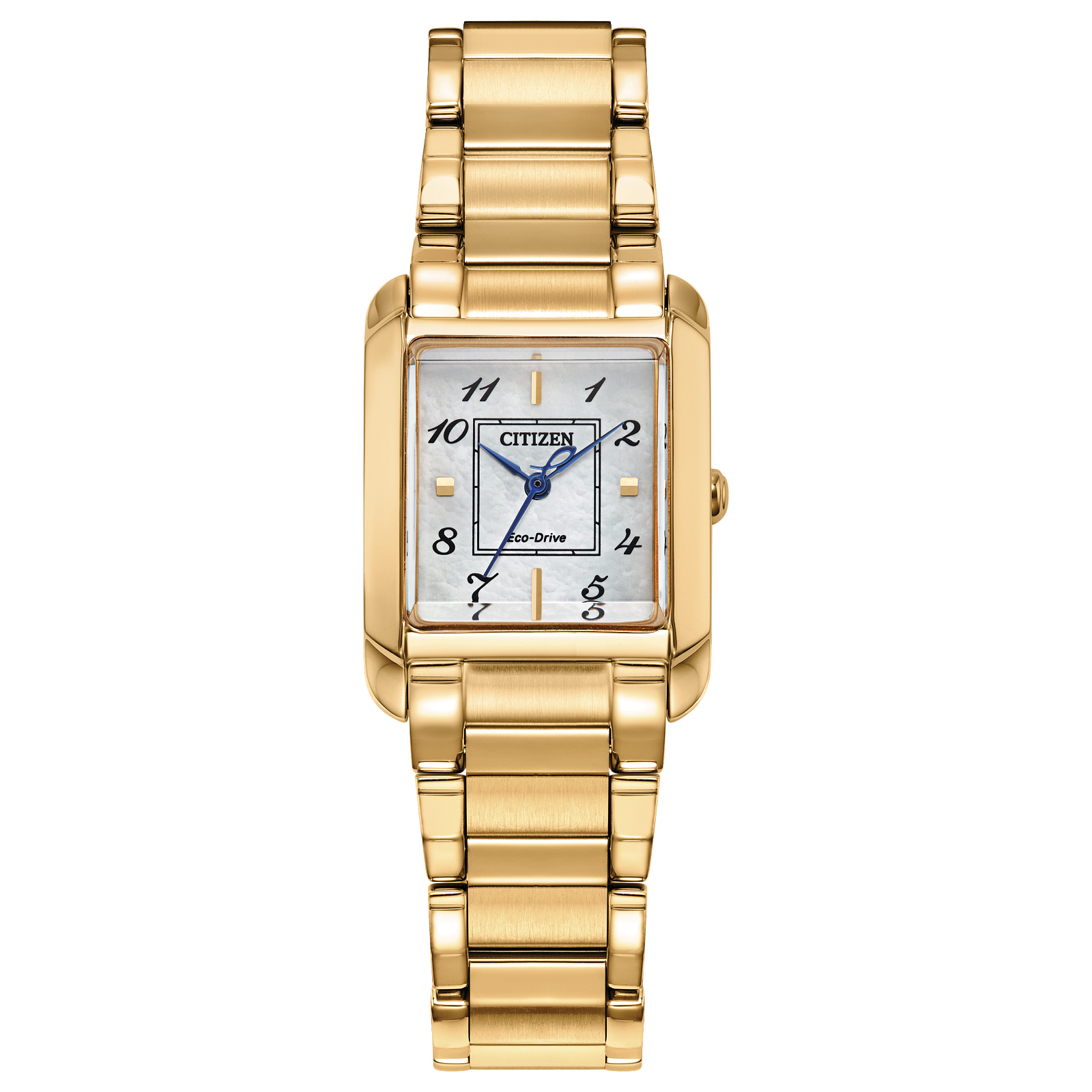 Gold Tone Square Face Eco-Drive Citizen Watch