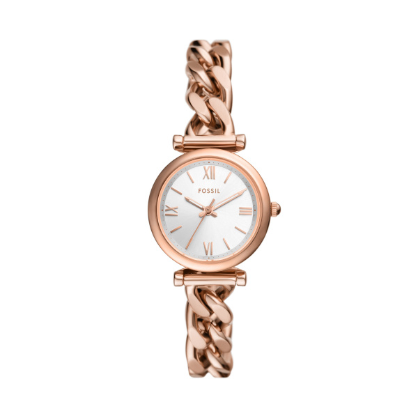 Rose Tone Fossil Watch with Link Band display picture 1