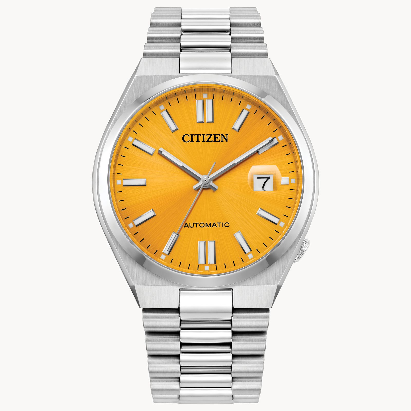 Stainless Steel Mustard Face Automatic Citizen Watch