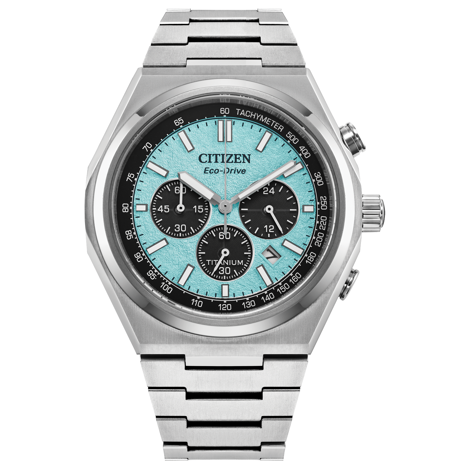 Men's Titanium Eco-Drive Citizen Watch with Tiffany Blue Face