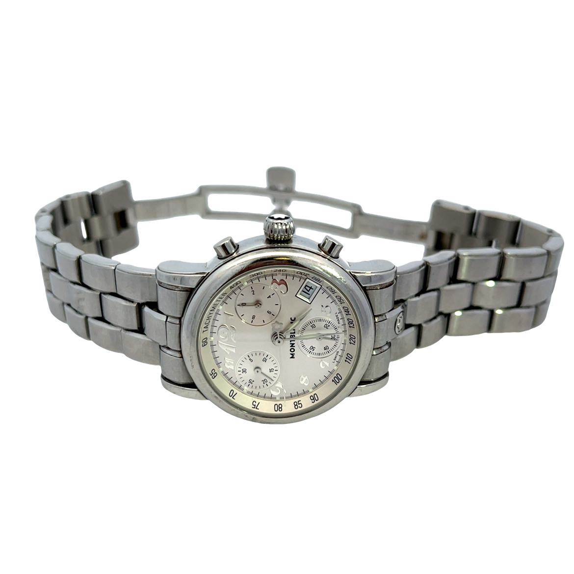 Montblanc Silver Stainless Steel Chronograph Watch | Miner's Den