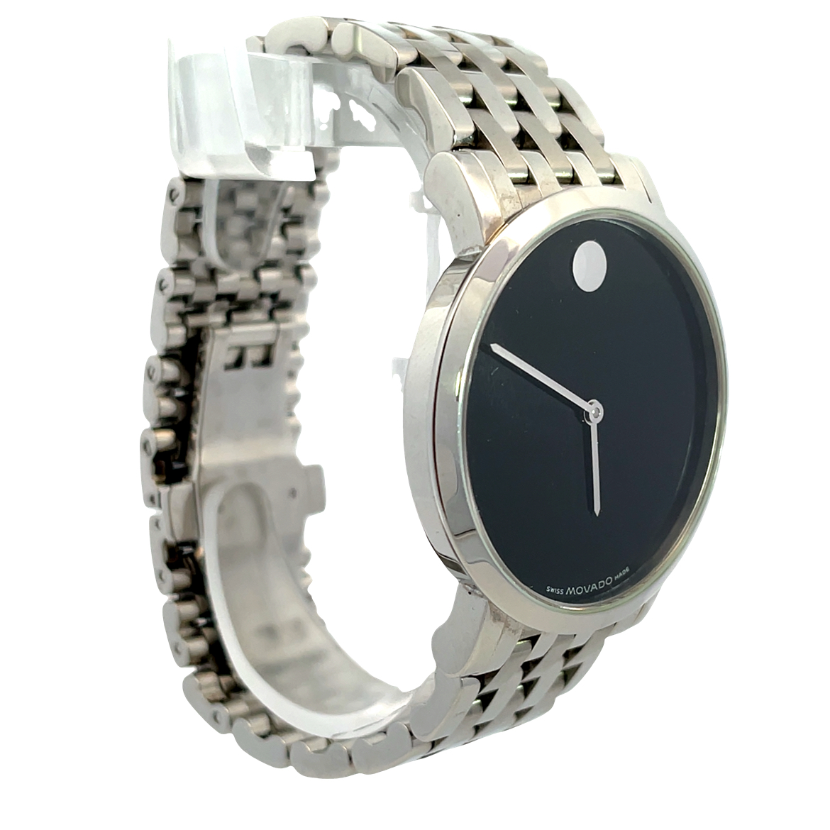 Movado Stainless Steel Automatic Black Dial Watch | Miner display picture 2