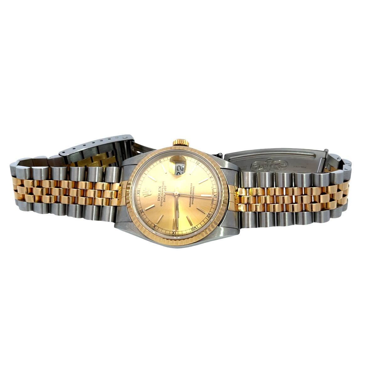 ROLEX TWO TONE DATEJUST GOLD 18KT ROMAN DIAL WATCH Mens Rolex Two-Tone 18K/SS Datejust Watch Gold Champagne  main image 4
