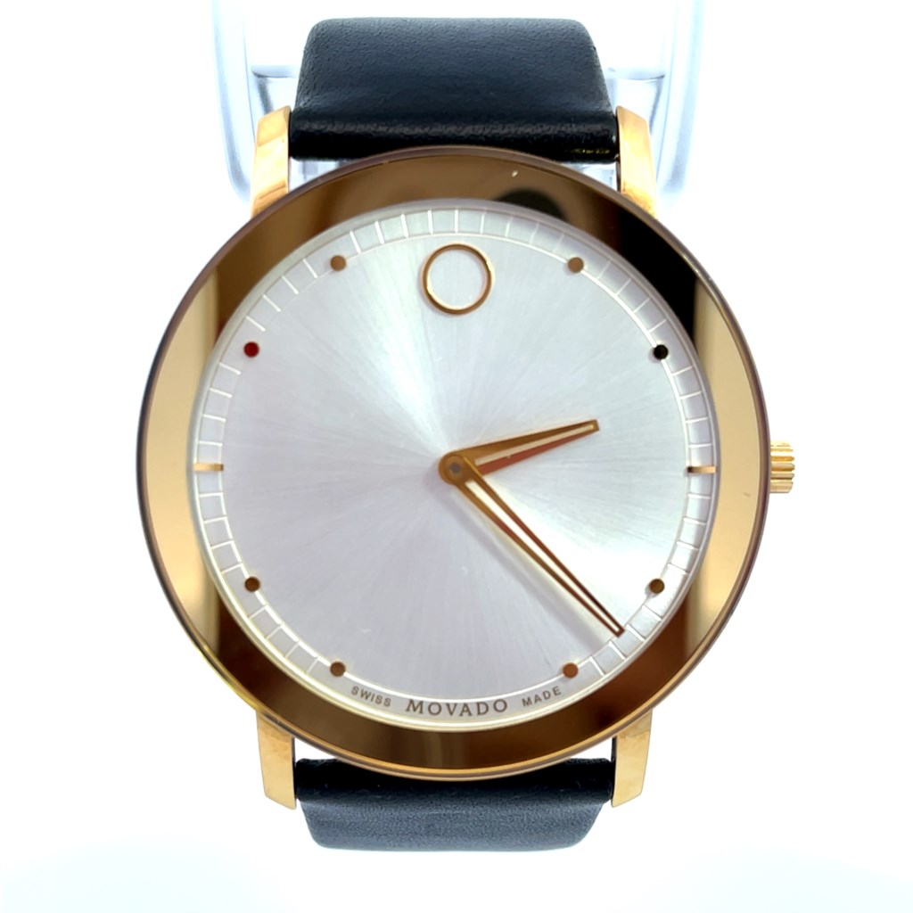 Movado Black Leather Quartz Dress Watch With Sapphire Crysta | Miner's Den  Jewelers | Royal Oak, MI