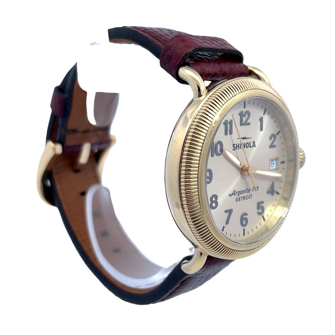 Shinola Red Leather Band Argonite 715 Quartz Watch | Miner's Den