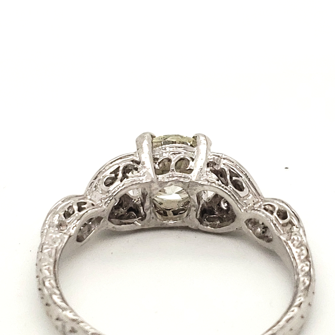 Platinum Estate Diamond Engagement Ring, image size:1080x1080