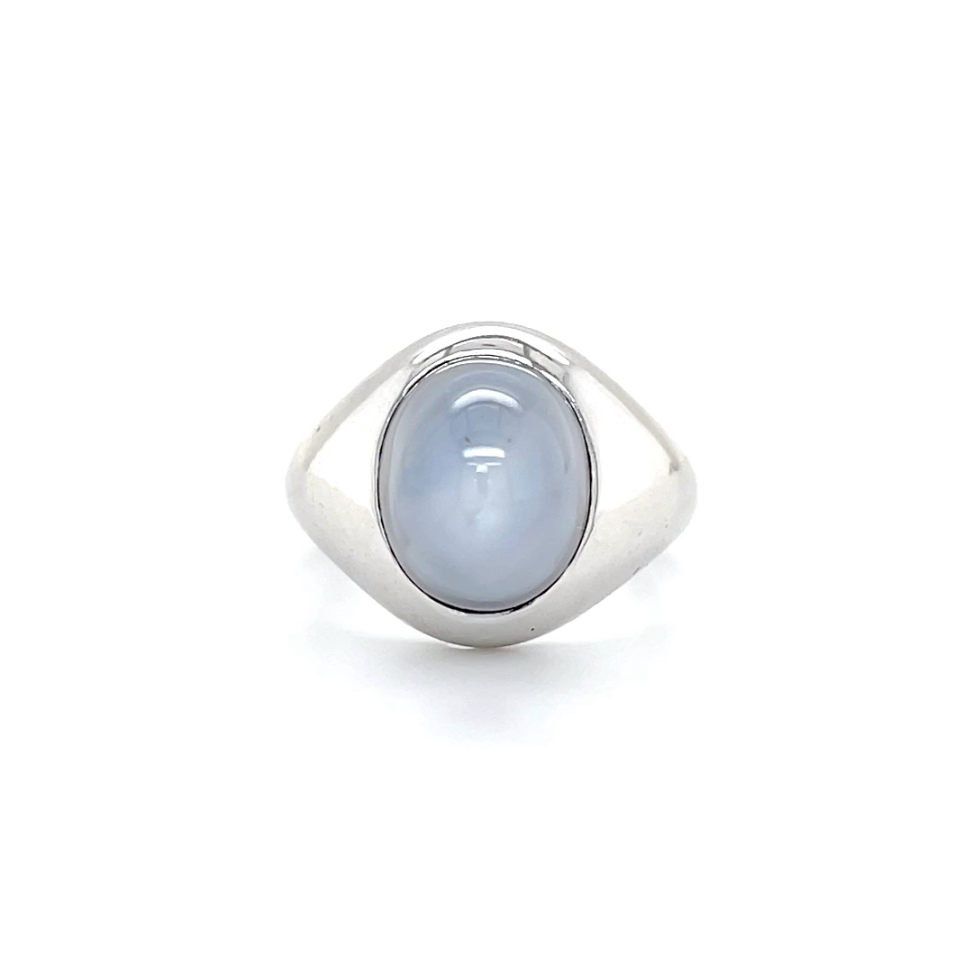 18K White Gold Estate Star Sapphire Ring 001-105-00487 | Minor
