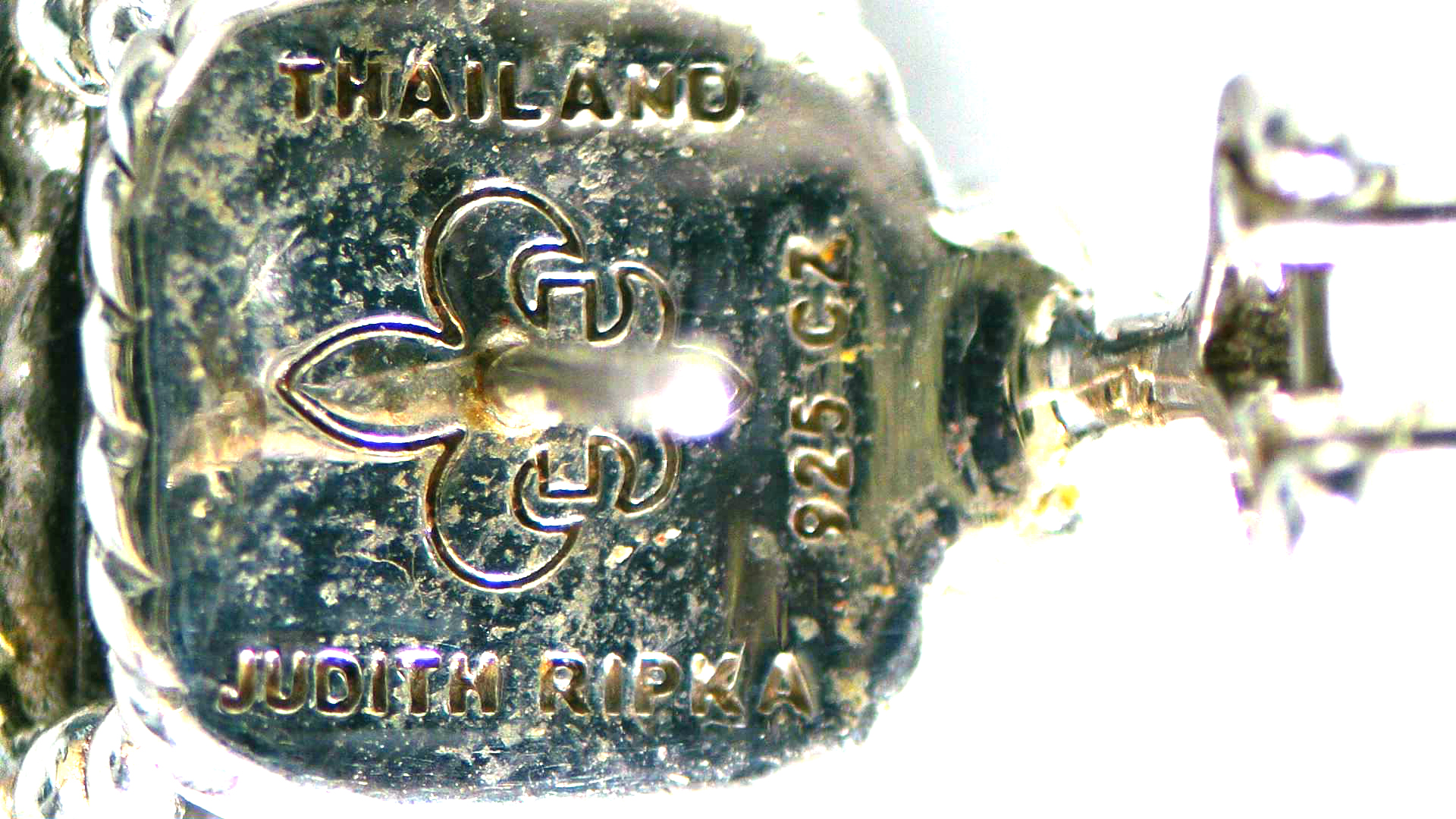 Sterling Silver Estate Judith Ripka Sapphire Doublet Stud Ea