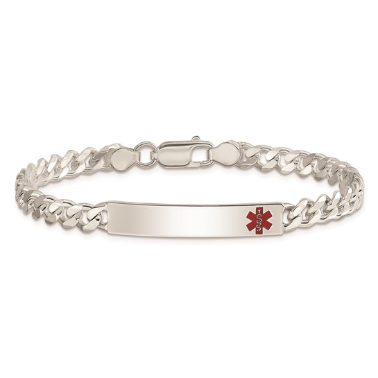 Unbranded Sterling Silver Medical Alert Bracelet – 7.5 Inches, Made In Italy, 925 Purity
