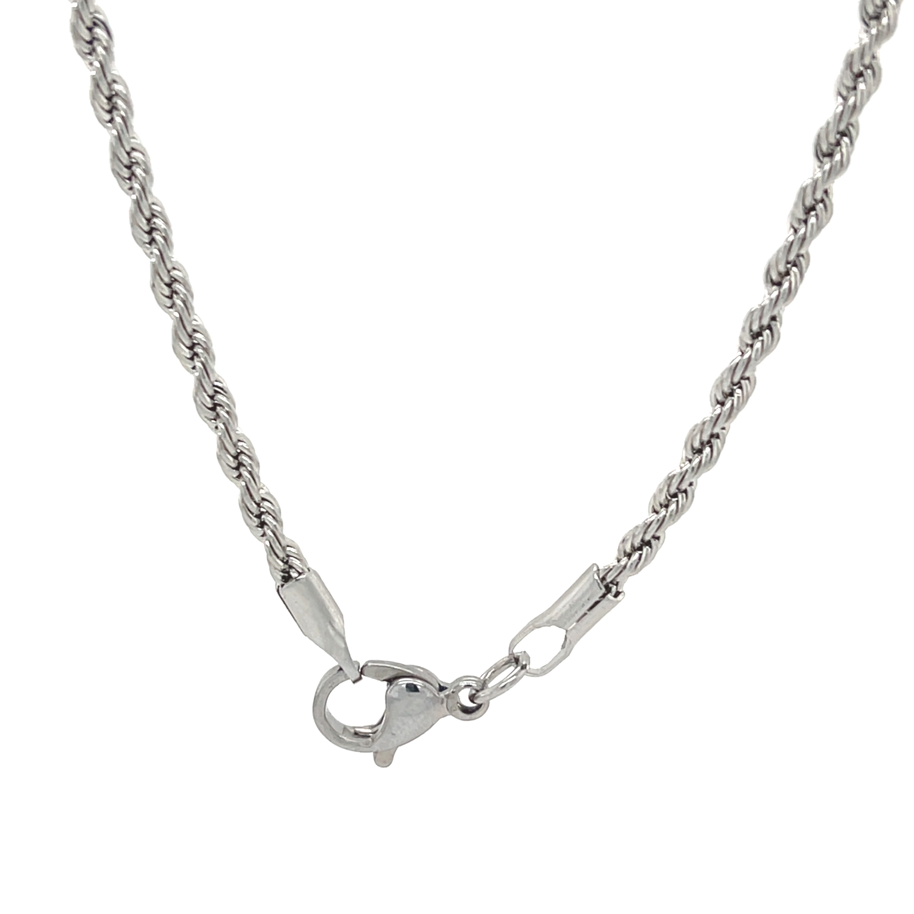 Stainless Steel 18-inch Diamond-Cut Rope Chain Minor