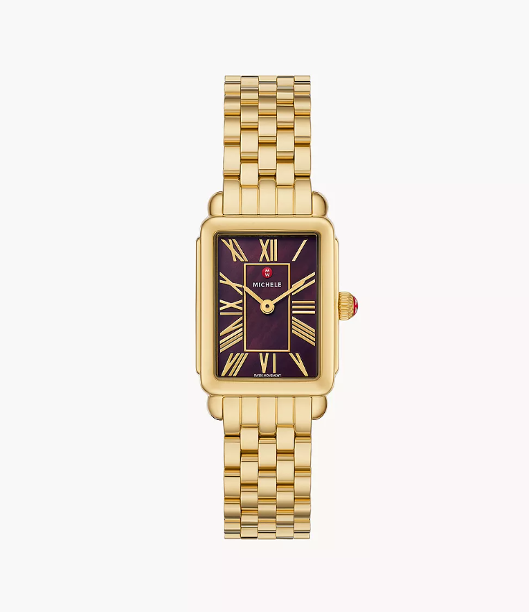 Deco Park Diamond 18K Gold-Plated Watch By Michele  display picture 3