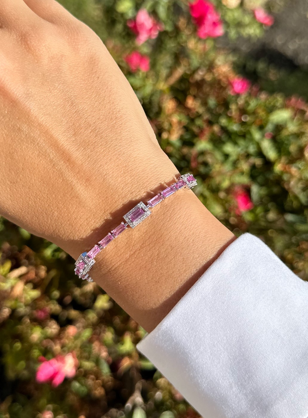 Colored Stone Bracelet 003-240-2000123 14KW Brooklyn Mollys