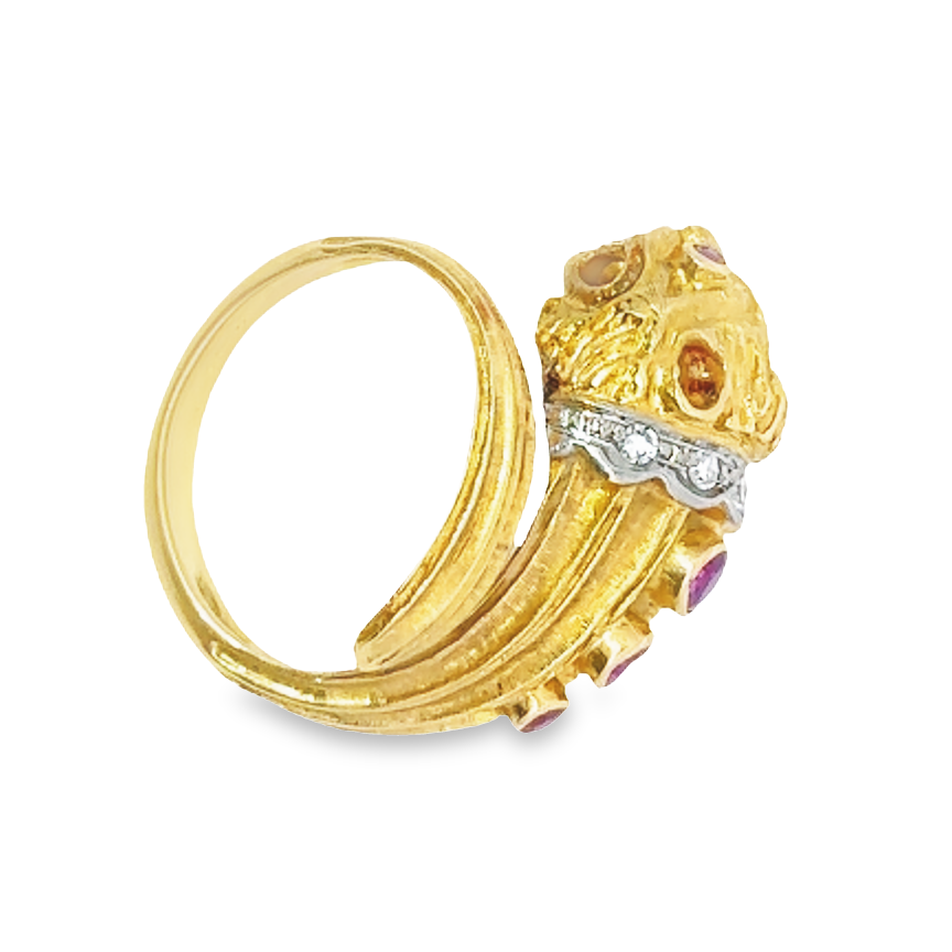 その他 LA&LUNA 18KY and SS Lalaounis Lion Head Ring 200-00670 001-200-00670