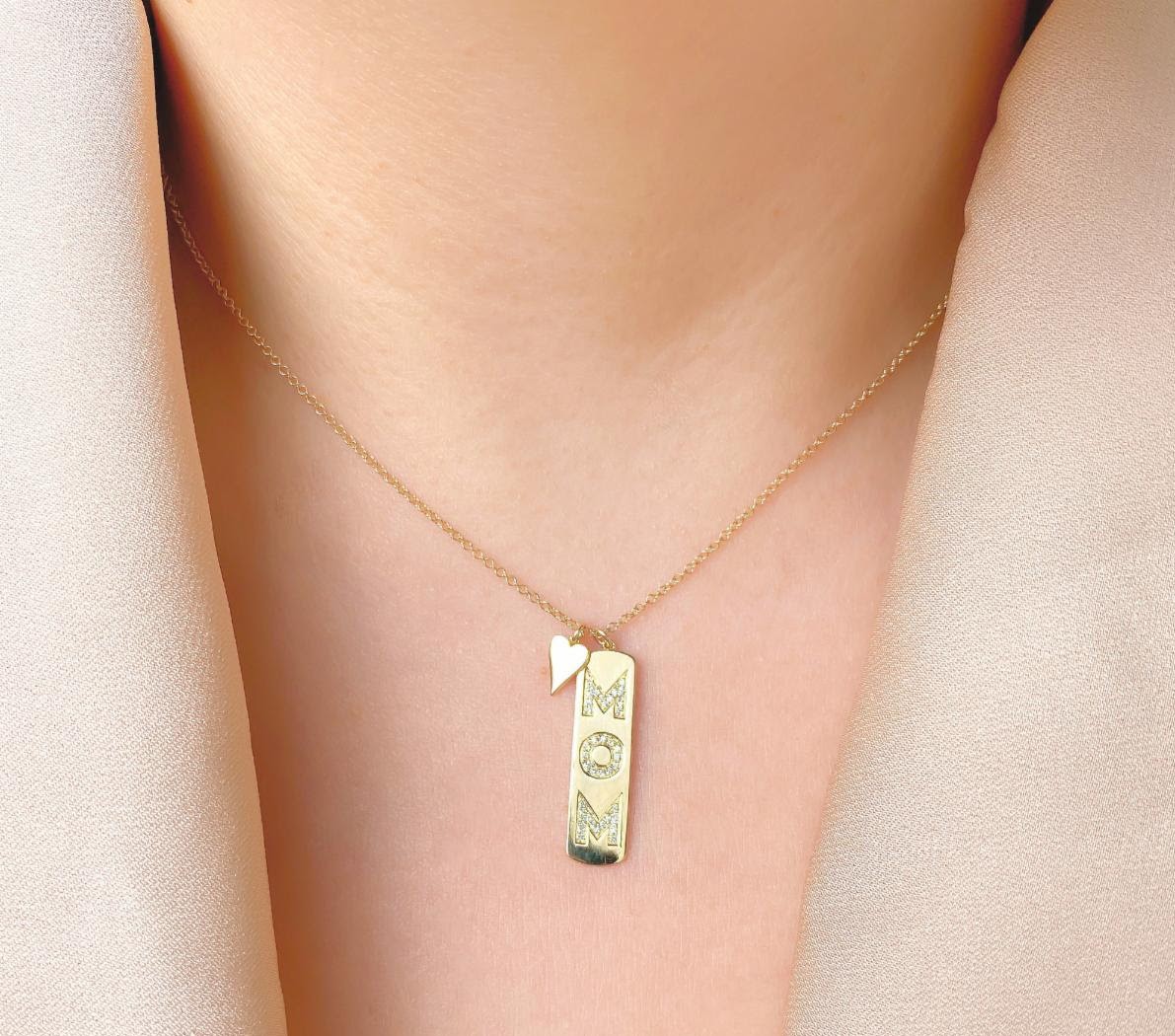 14K Yellow Gold Bar Diamond Necklace 00116501160 Moore Jewelers