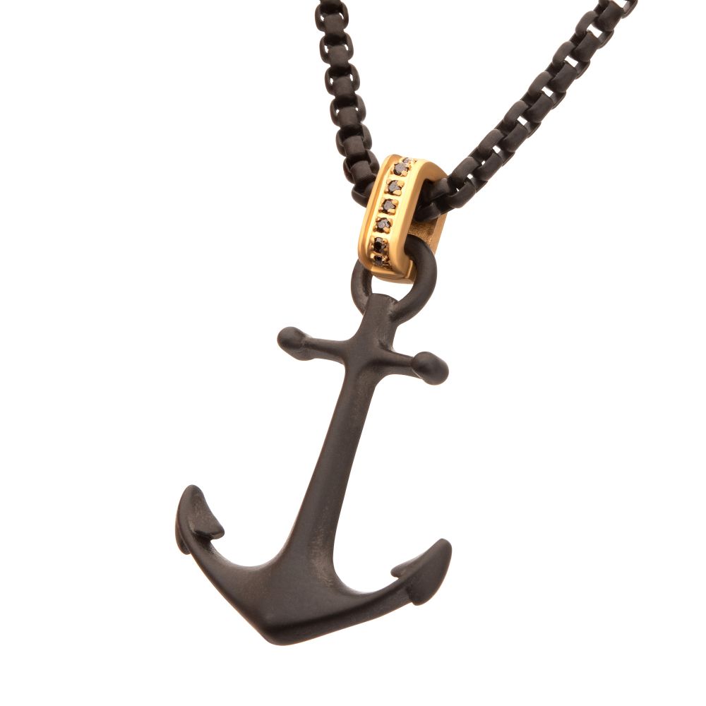 Platinum Kraken Anchor Pendant with Box Chain 001-902-00051