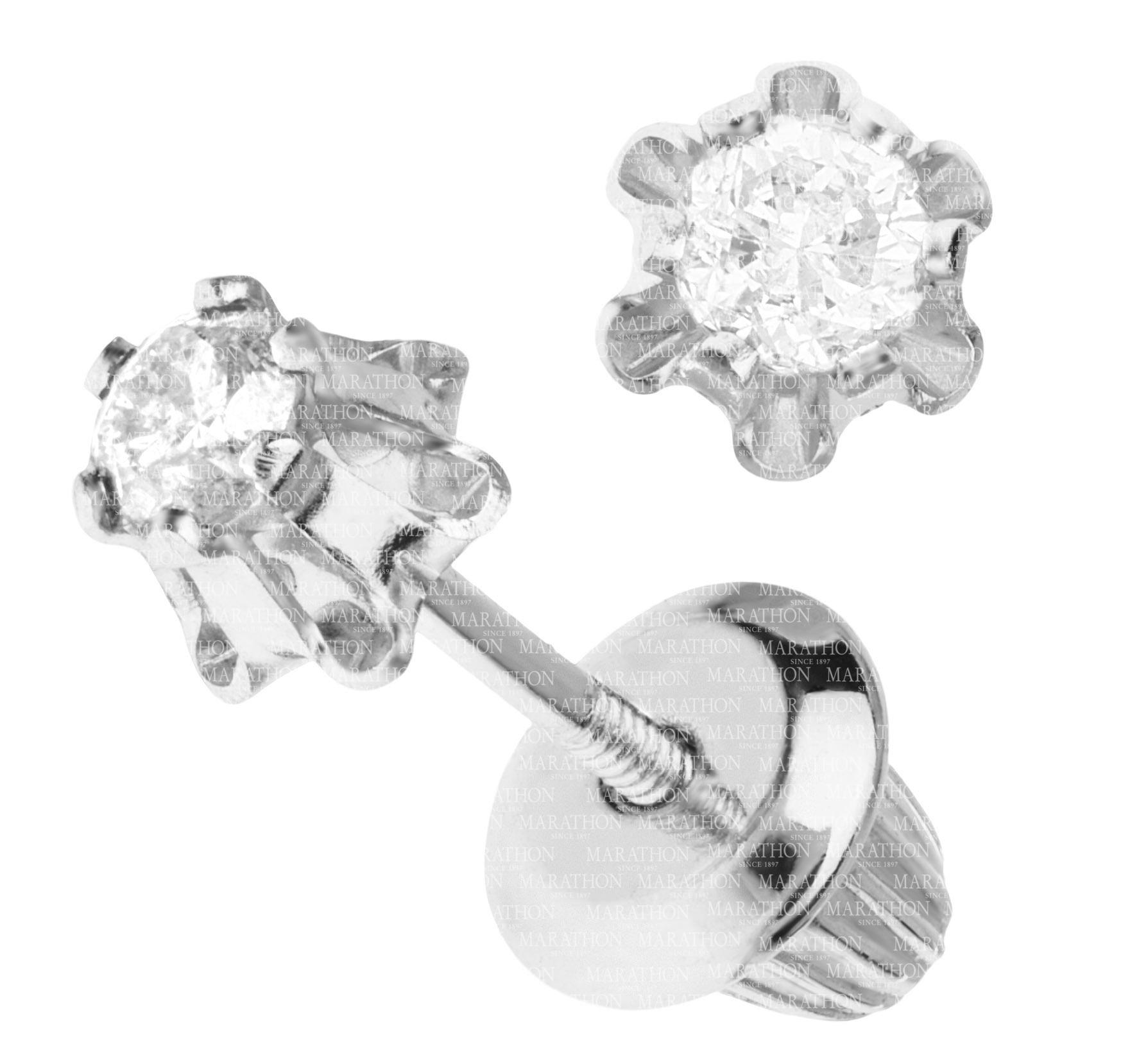 14K White Gold Diamond Baby Earrings 001-150-00152 Oak Valley