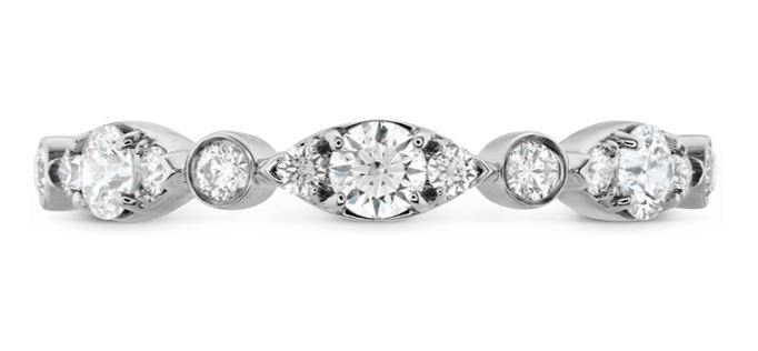 18k White Gold Band With 13 Diamonds 002-110-03316 | Orin