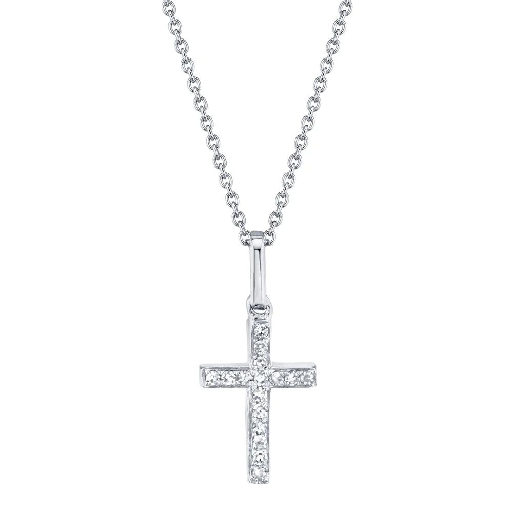 14kt White Gold Diamond Cross Pendant | Orin Jewelers
