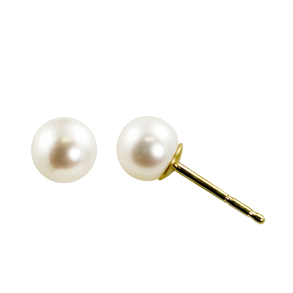 14K Yellow Gold 5mm Pearl Earrings 002-310-02364 | Orin  display picture 1