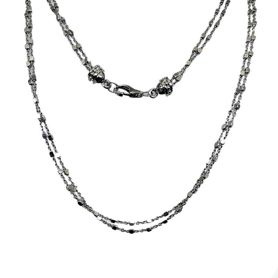 Sterling Silver 2-Strand STELLA Chain with Lobster Clasp, 24