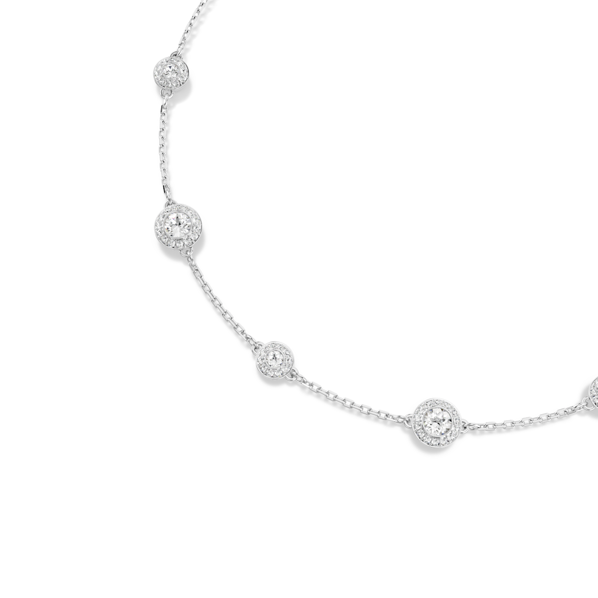 Swarovski Una Angelic Necklace, White, Rhodium Plated