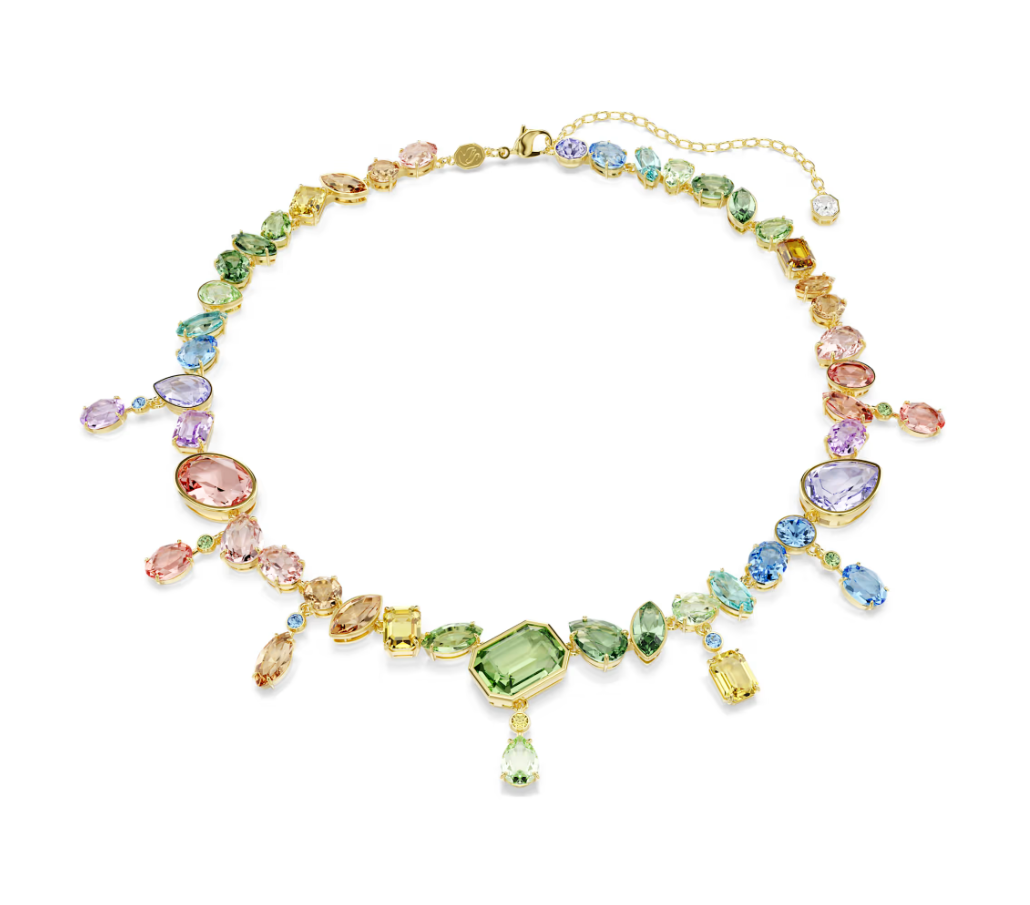 Swarovski Gema Necklace - Mixed Cuts, Dangling Crystals, Mul