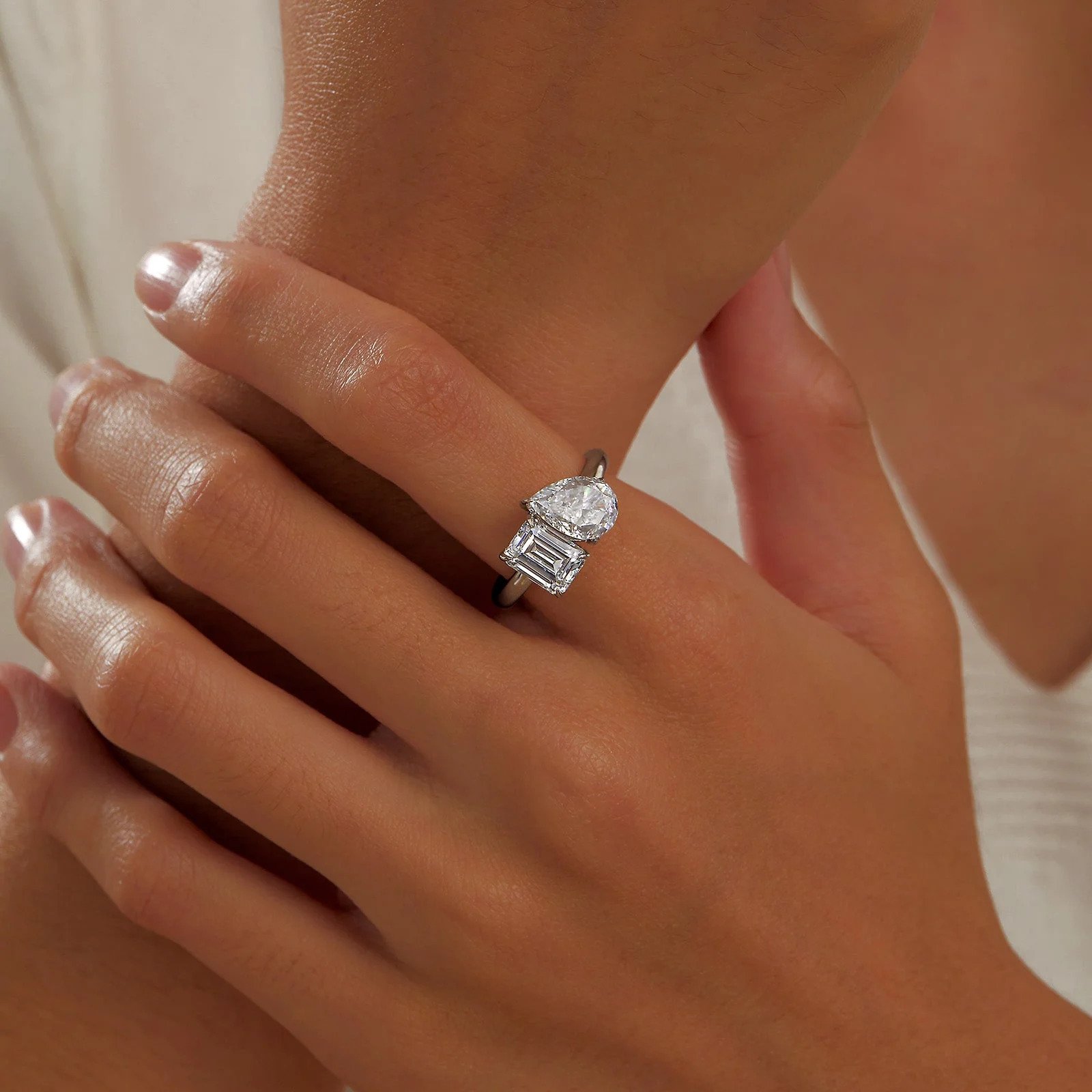 Sterling Silver "Toi et Moi" Ring With CZs 00261502549 Orin