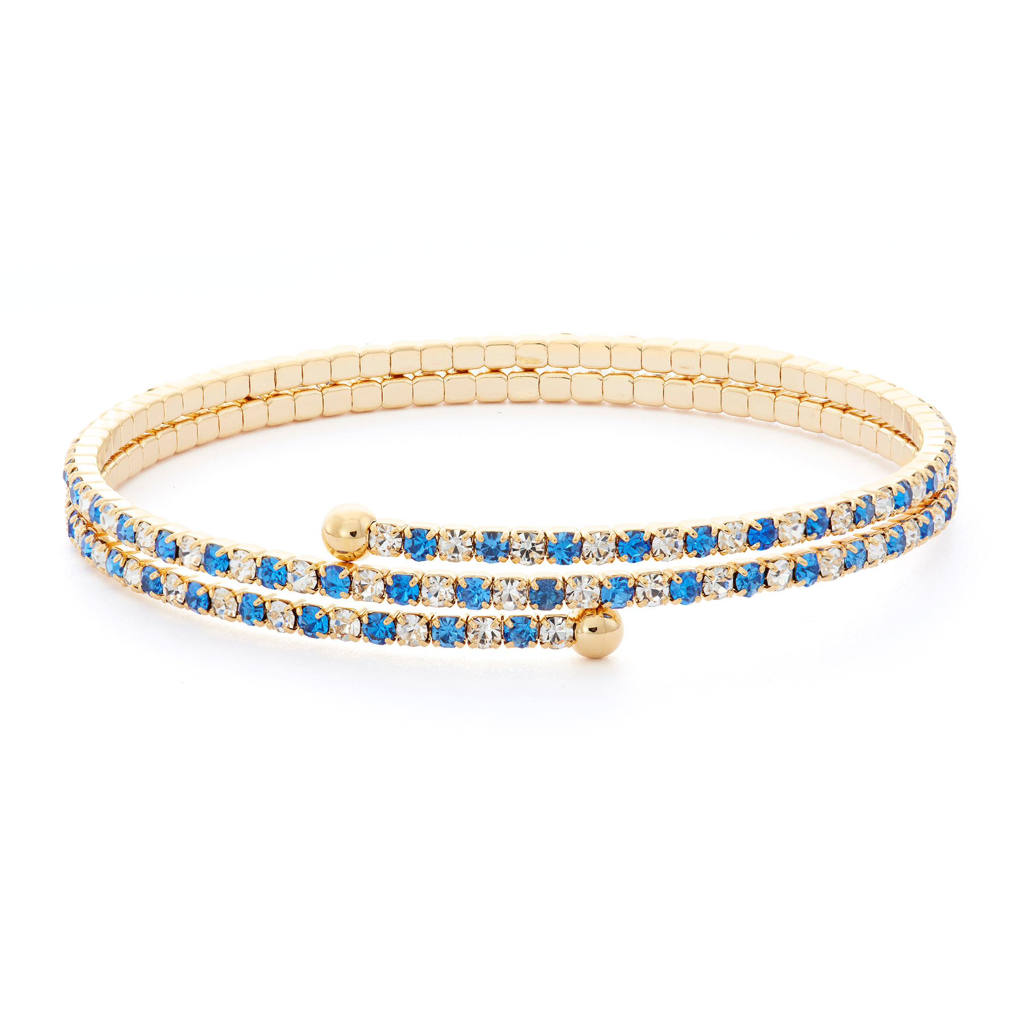 Blue & White Crystal Bracelet 2 Row Yellow 00262534619 Orin