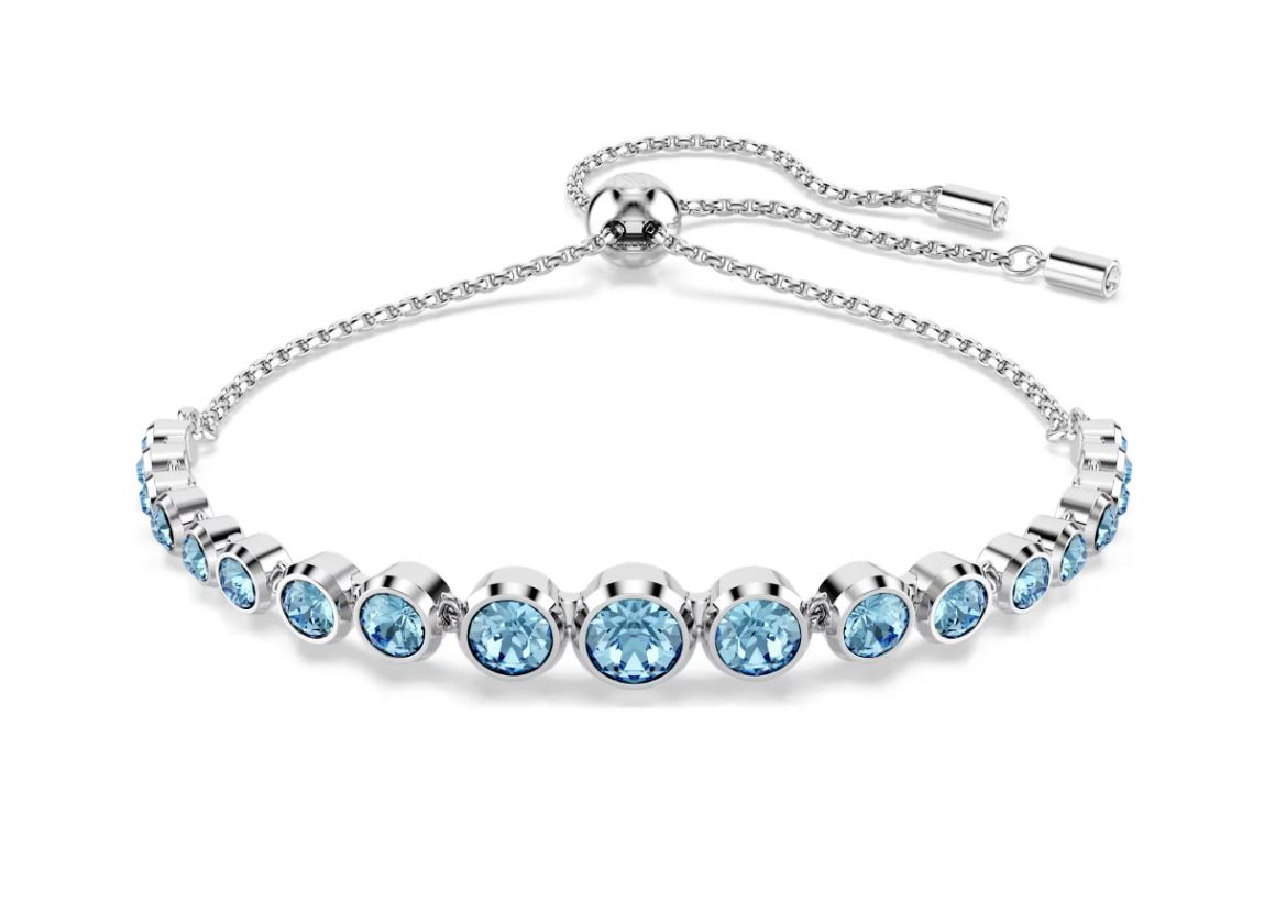 Swarovski Imber Tennis Bracelet, Mixed Round Cuts, Blue, Rho