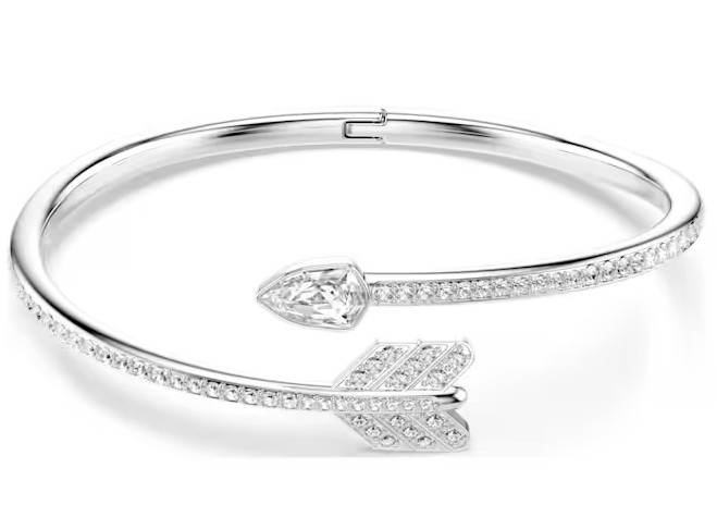 【新品】Alxandra&DuetStud Silverイヤリングセット Swarovski Idyllia Bangle - Mixed Cuts, Arrow, White, Rhodium