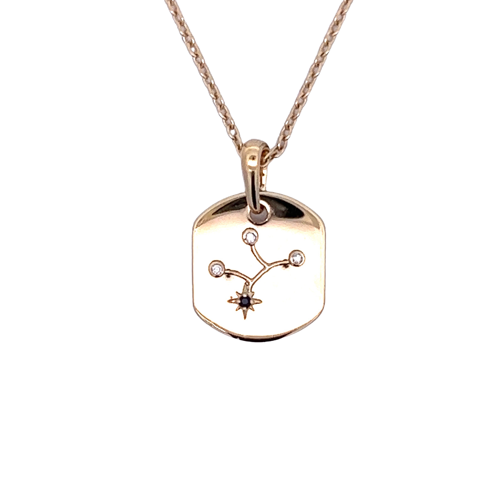 Vermeil Virgo Constellation Necklace with Blue Sapphire and