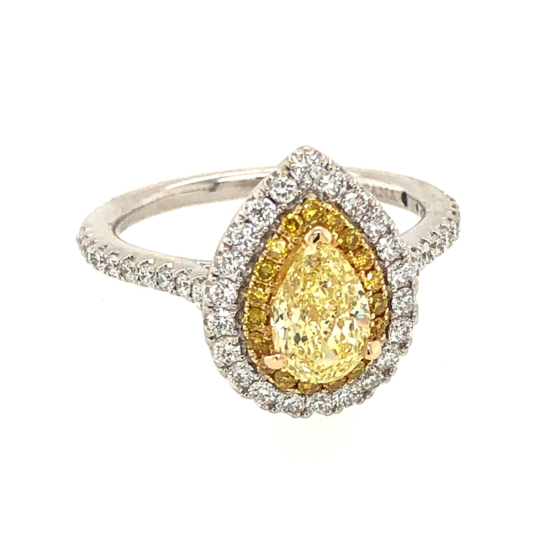 pear shaped yellow diamond