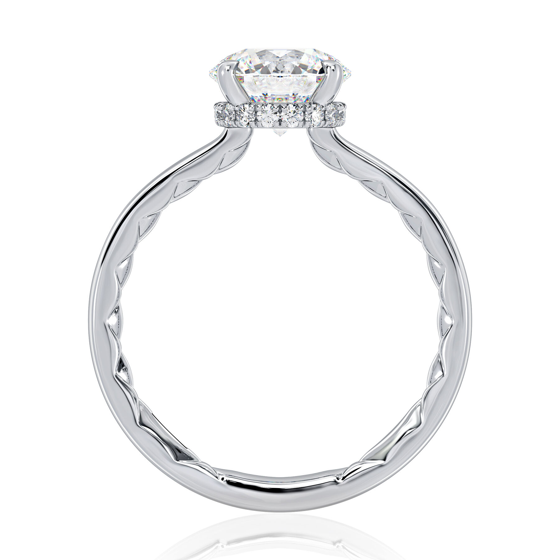 A.JAFFE Solitaire Engagement Ring with Diamond Collar