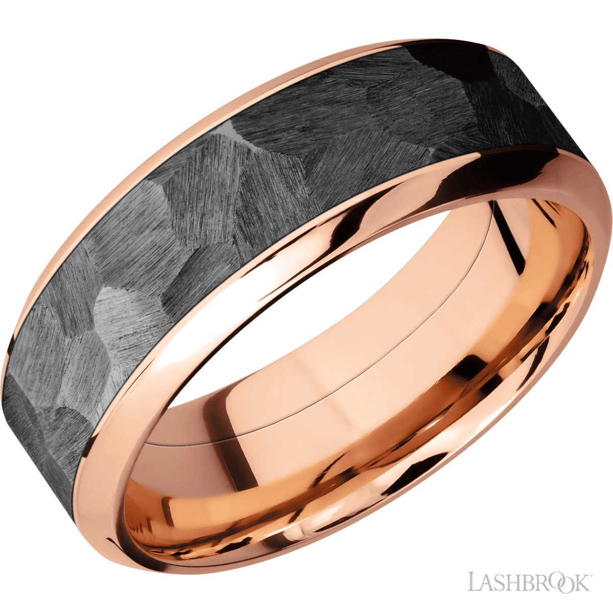 8mm Rose Gold and Zirconium Band