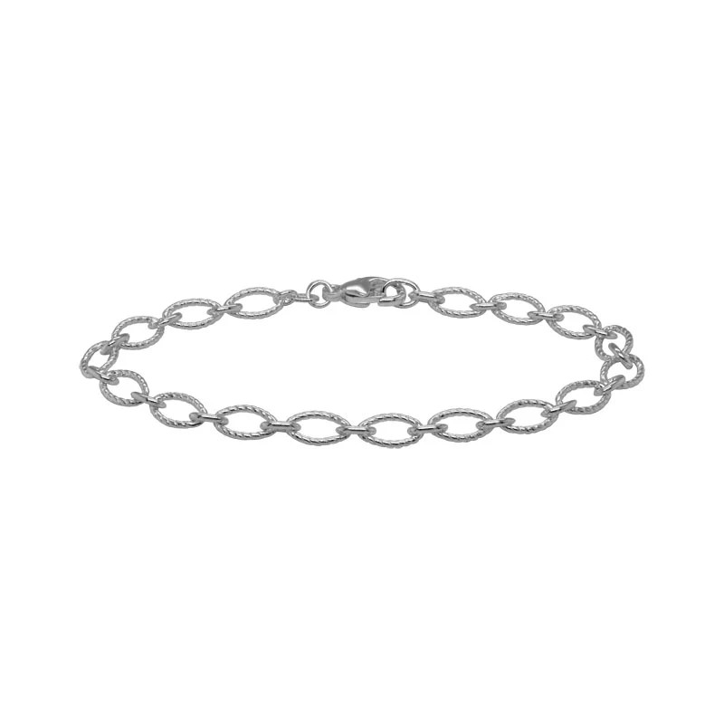 Silver Textured Link Bracelet