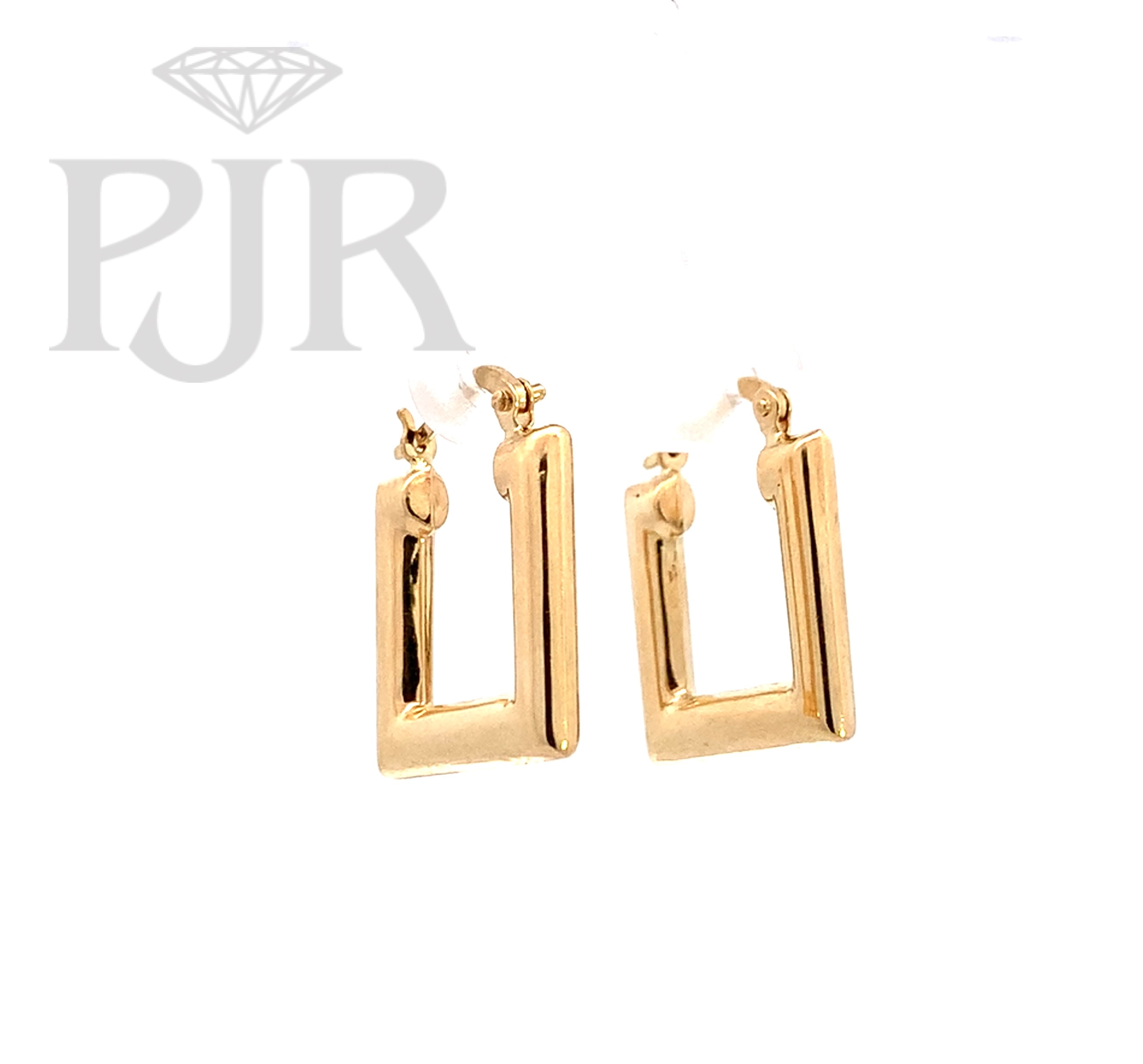 アクセサリー Pointless Journey earrings pj logo gold Yellow Gold Square Hoop Earrings 001-425-00489 14KY | P.J. Rossi